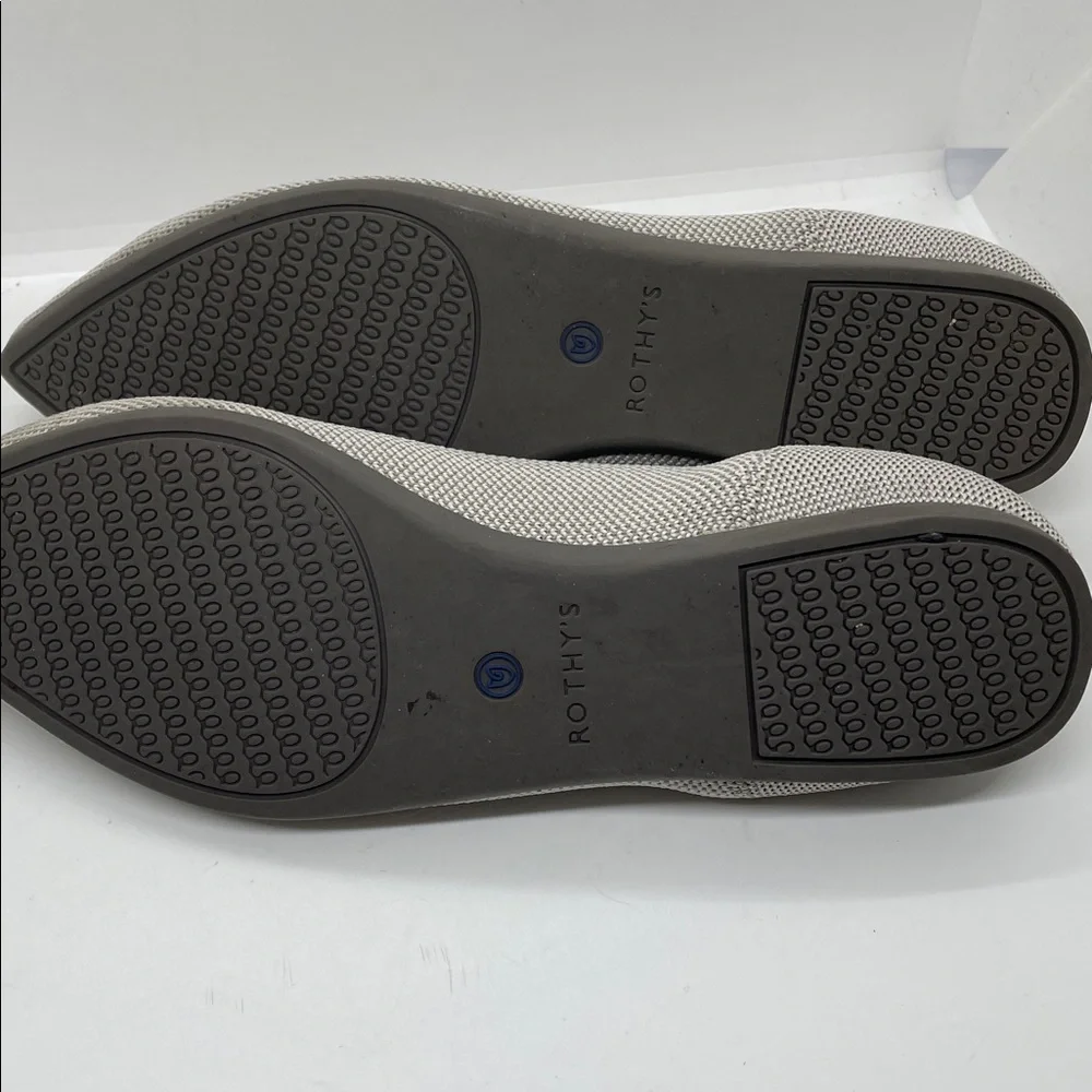 Rothy’s The Point Birdseye Light Grey “Retired“ Flats 8.5 Comfort